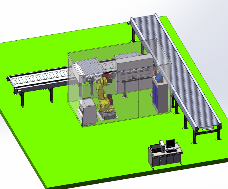 钢厂棒材端面激光打标站 3D 模型 .c4d .max .obj .3ds .fbx .stl .blend