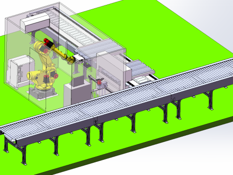 钢厂棒材端面激光打标站 3D 模型
