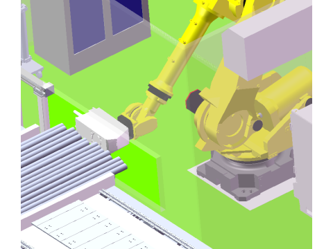 钢厂棒材端面激光打标站 3D 模型