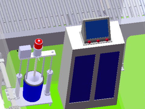 钢厂棒材端面激光打标站 3D 模型