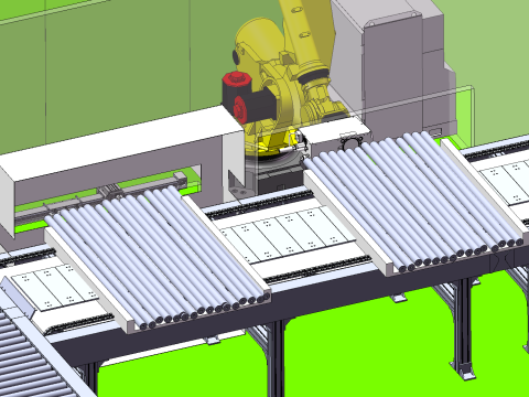 钢厂棒材端面激光打标站 3D 模型
