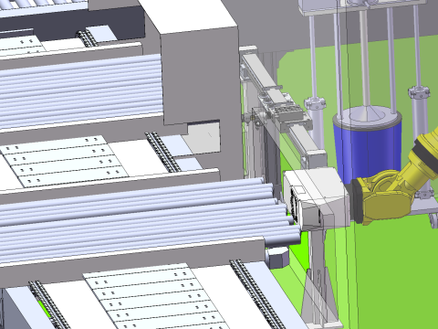 钢厂棒材端面激光打标站 3D 模型