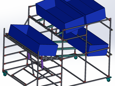 Progettazione di rack portamateriali reversibile Modello 3D