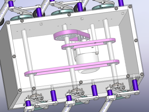 Chodzący robot czworoboczny SolidWorks edytowalny Model 3D