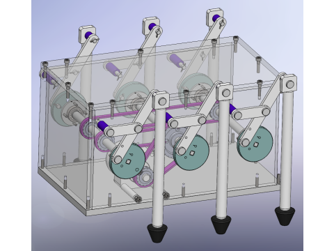Chodzący robot czworoboczny SolidWorks edytowalny Model 3D