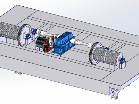 250KN portal vinç arabası SolidWorks düzenlenebilir 3D Model
