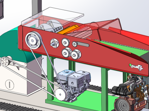 Самоходная гусеничная дробилка соломы SW22, редактируемая 3D Модель