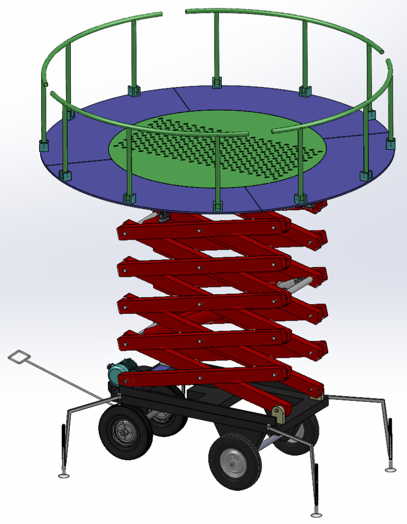유압 리프트 SolidWorks 편집 가능 3D 모델 .c4d .max .obj .3ds .fbx .stl .blend 