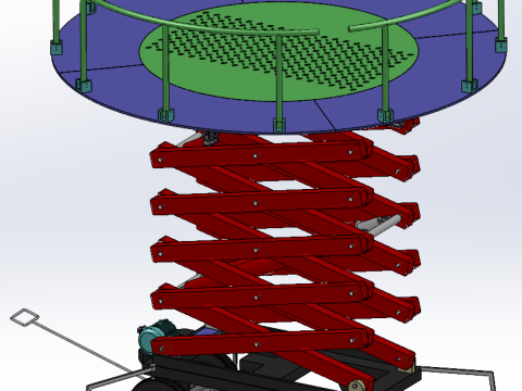 Гидравлический подъемник SolidWorks редактируемый 3D Модель