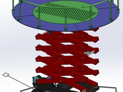 Hydraulische lift SolidWorks bewerkbaar 3D Model
