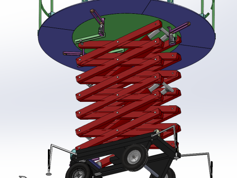 유압 리프트 SolidWorks 편집 가능 3D 모델