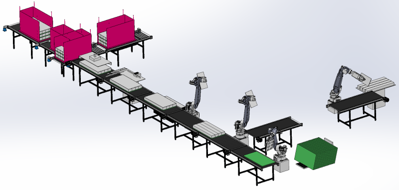 Linha de processamento de revestimento de cortina de mármore Modelo 3D .c4d .max .obj .3ds .fbx .stl .blend 