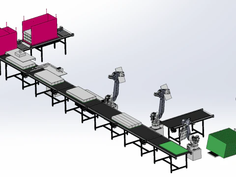 Linia do obróbki marmurowych bocznic kurtynowych Model 3D
