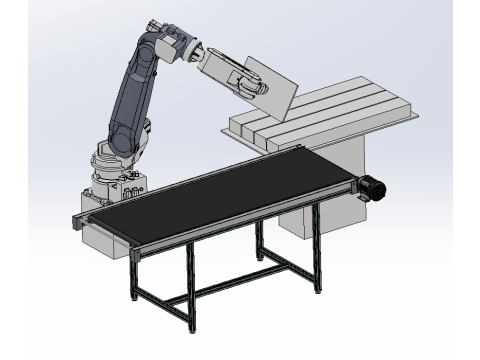 Linha de processamento de revestimento de cortina de mármore Modelo 3D