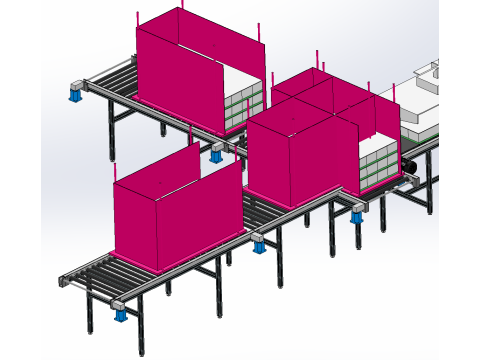 Linha de processamento de revestimento de cortina de mármore Modelo 3D