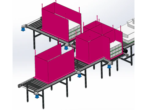 Marble curtain siding processing line 3D Model