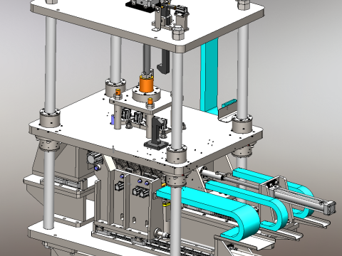 4気筒オイルチャンバー漏れ検知作業台 3Dモデル