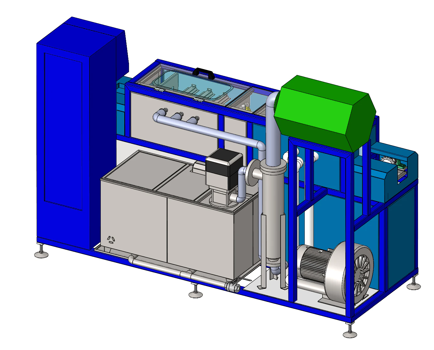 Continuous cleaning machine 3D Model .c4d .max .obj .3ds .fbx .stl .blend 