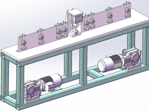 Schneidemaschine für die Extrusion von Stahlrohren 3D Modell