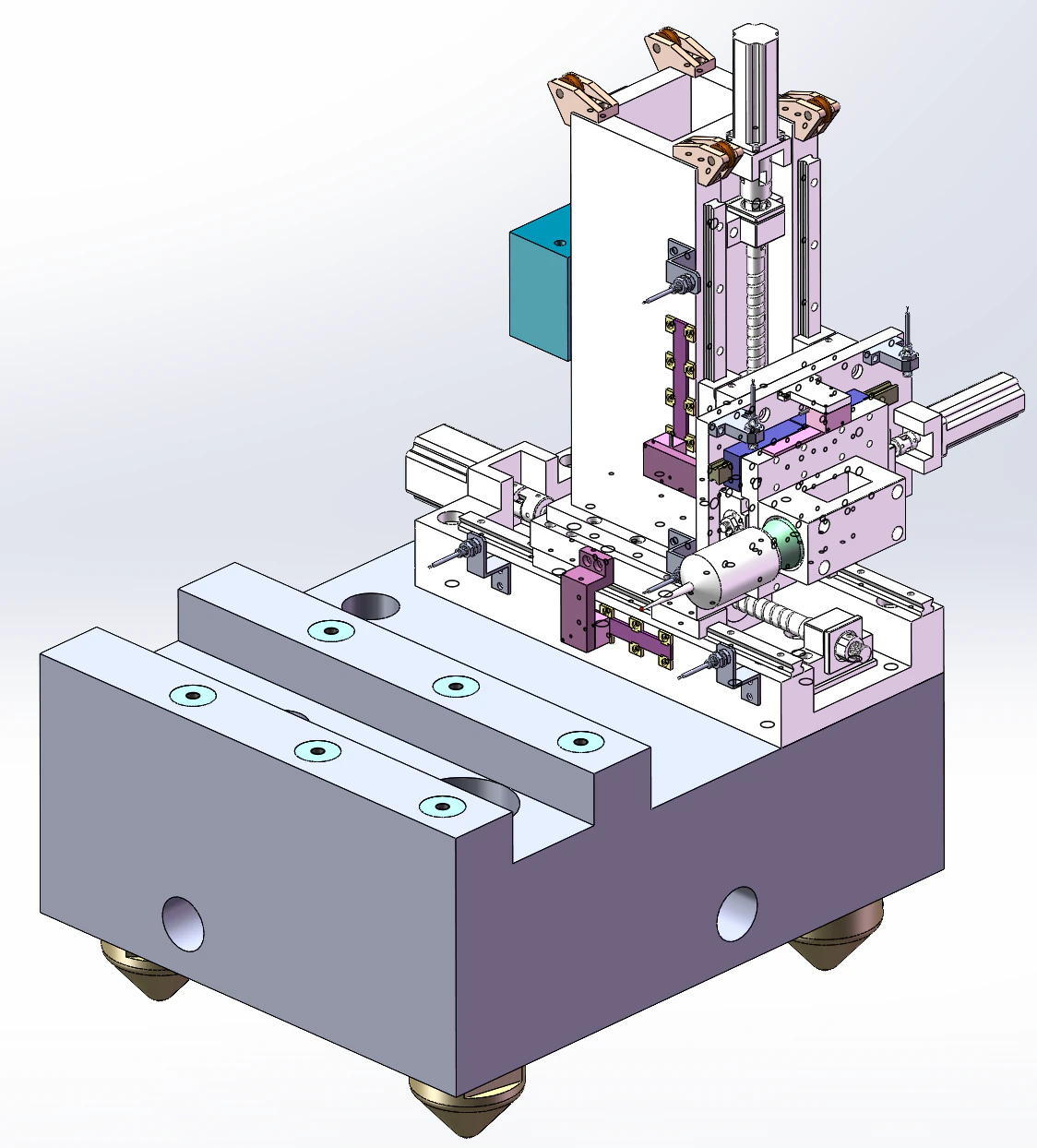 Gear measuring machine three-coordinate linear axis 3D Model .c4d .max .obj .3ds .fbx .stl .blend 