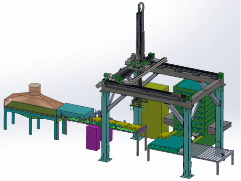 Karton işleme iş istasyonu 3D Model