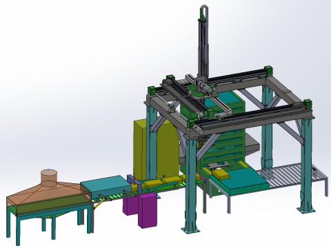 Werkstation voor kartonverwerking 3D Model