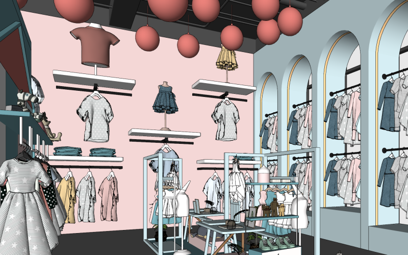 Loja de roupas infantis Modelo 3D .c4d .max .obj .3ds .fbx .stl .blend 