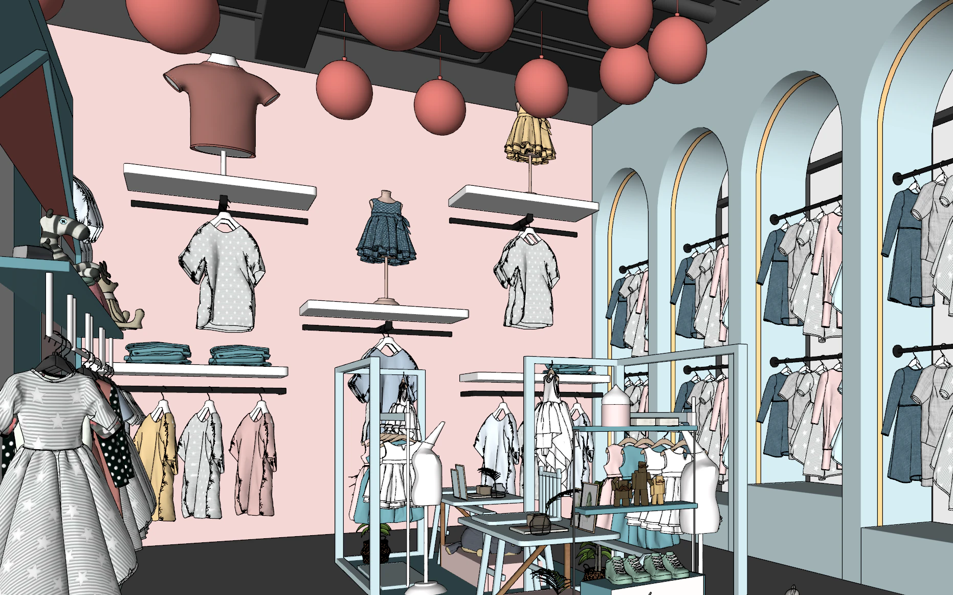 Childrens clothing store 3D Model .c4d .max .obj .3ds .fbx .stl .blend