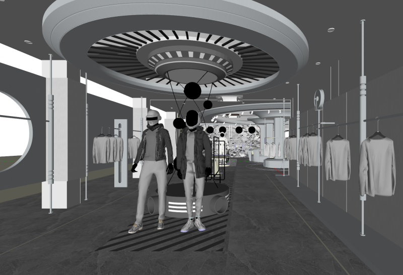 Магазин модной брендовой мужской одежды 3D Модель .c4d .max .obj .3ds .fbx .stl .blend 