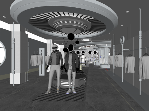 Fashion brand mens clothing store 3D Model