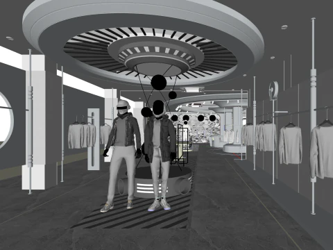 Fashion brand mens clothing store 3D Model