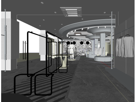 Магазин модной брендовой мужской одежды 3D Модель