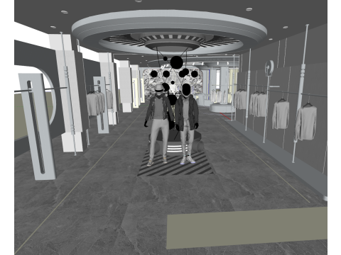 Магазин модной брендовой мужской одежды 3D Модель