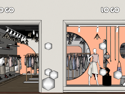 Negozio di valigie per abbigliamento moderno Modello 3D