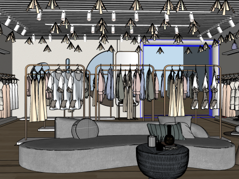 Modern clothing luggage store 3D Model