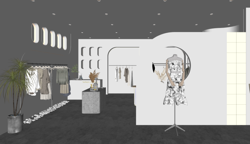 Modern giyim mağazası bayan giyim mağazası su modeli 3D Model .c4d .max .obj .3ds .fbx .stl .blend