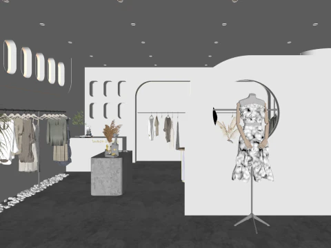 Modern clothing store womens clothing store su model 3D Model