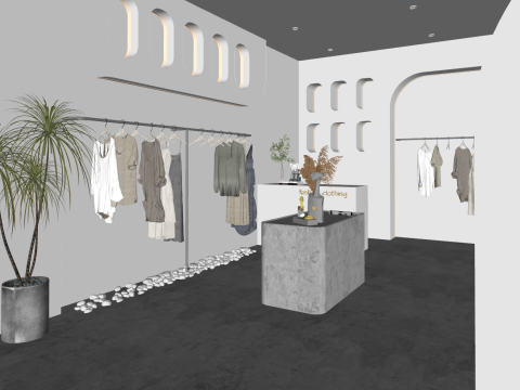 Modern giyim mağazası bayan giyim mağazası su modeli 3D Model