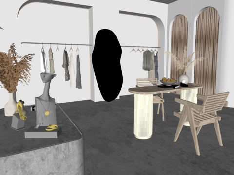 Modern giyim mağazası bayan giyim mağazası su modeli 3D Model