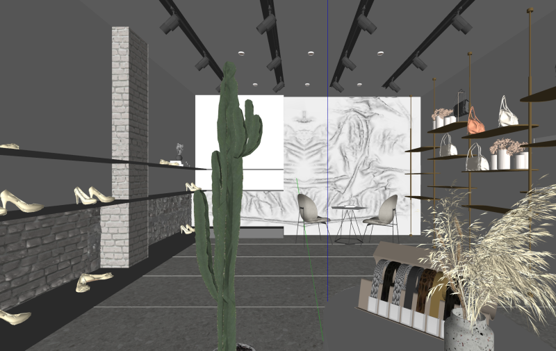 Toko Sepatu dan Tas Modern Model 3D .c4d .max .obj .3ds .fbx .stl .blend