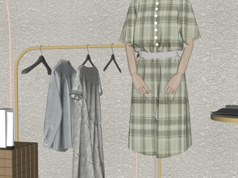 Moderno negozio di abbigliamento e valigeria per donna Modello 3D