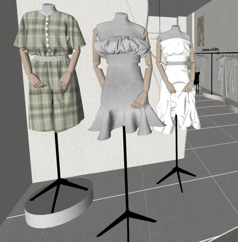 モダンな婦人服店 3Dモデル .c4d .max .obj .3ds .fbx .stl .blend 