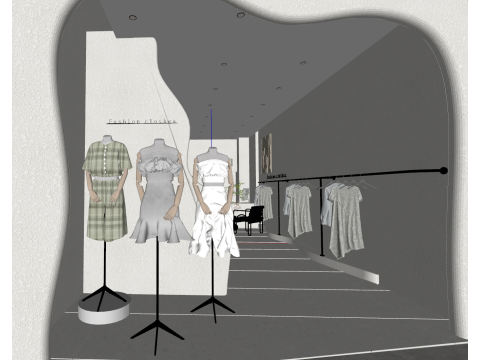 モダンな婦人服店 3Dモデル