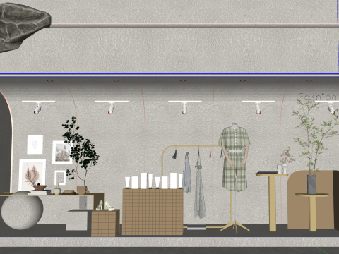 Womens window in a modern clothing store 3D Model