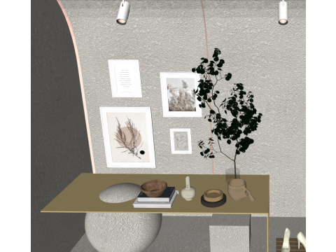 モダンな衣料品店の女性用ウィンドウ 3Dモデル