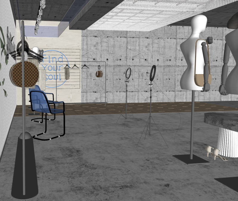 Installation einer Ausstellung künstlerischer Kleidung 3D Modell .c4d .max .obj .3ds .fbx .stl .blend