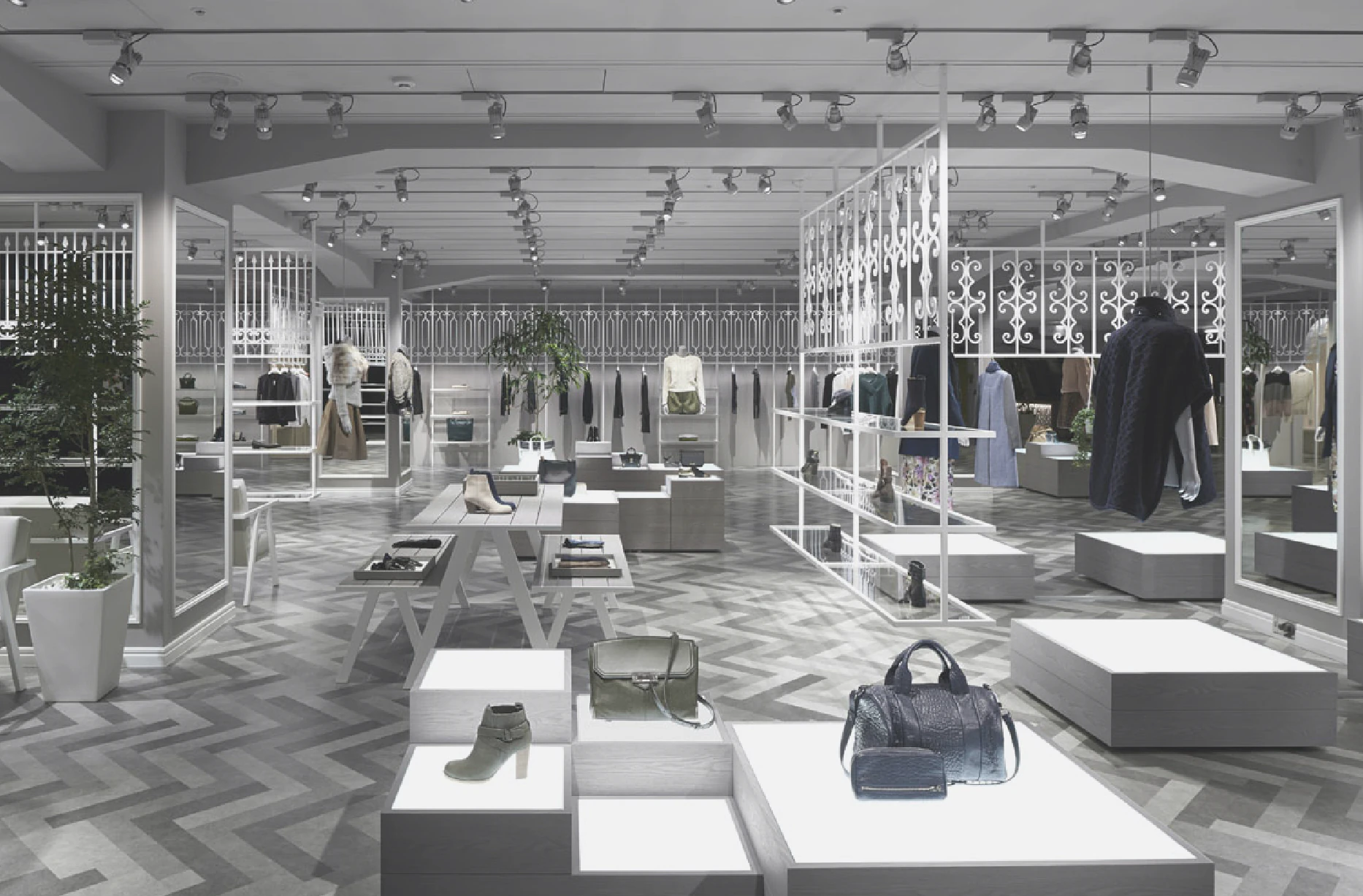 Stereoscopic Exhibition Integrated Space for Clothing and Luggage 3D Model .c4d .max .obj .3ds .fbx .stl .blend 