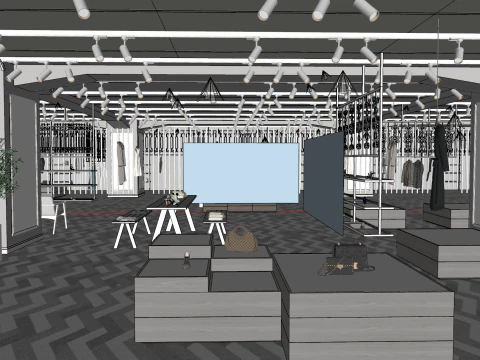Stereoscopic Exhibition Integrated Space for Clothing and Luggage 3D Model