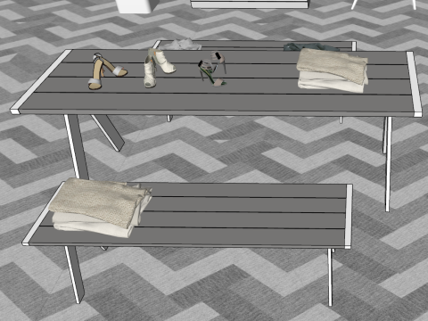 Giyim ve Bagaj için Stereoskopik Sergi Entegre Alanı 3D Model