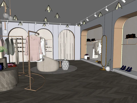 Brand Clothing Leather Flagship Store Concept 3D Model